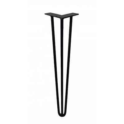 Noga metalowa 3 pręty hairpin 48cm czarna fi10